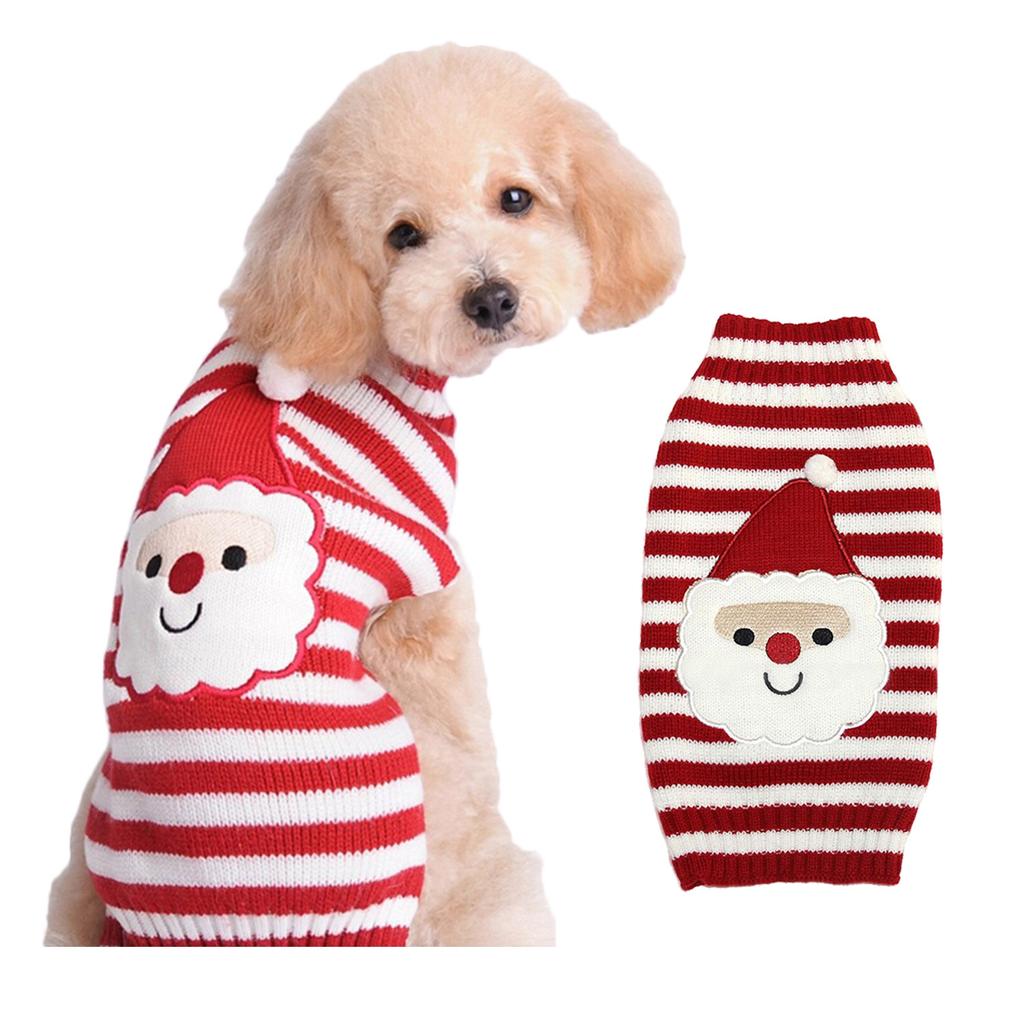 Pet Clothes Small and Medium Sized Dog VIP Teddy New Santa Claus Pet Knitted Sweater Dog Clothes