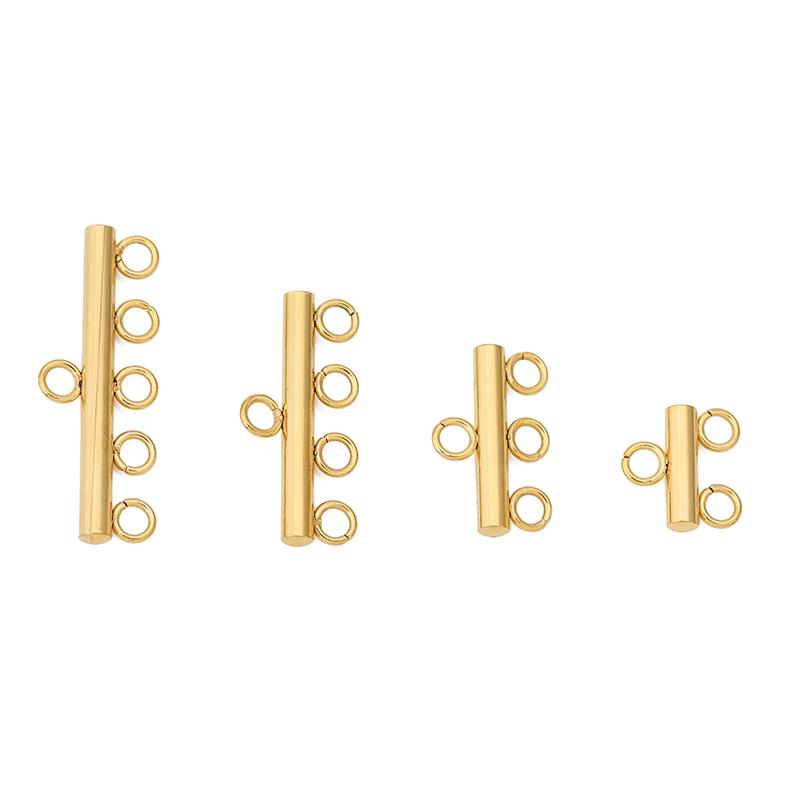 10pcs Stainless Steel Layer Necklace Bracelet Clasp Bails 5 Loops Drop Earrings Chains Connectors DIY Jewelry Findings Supplies