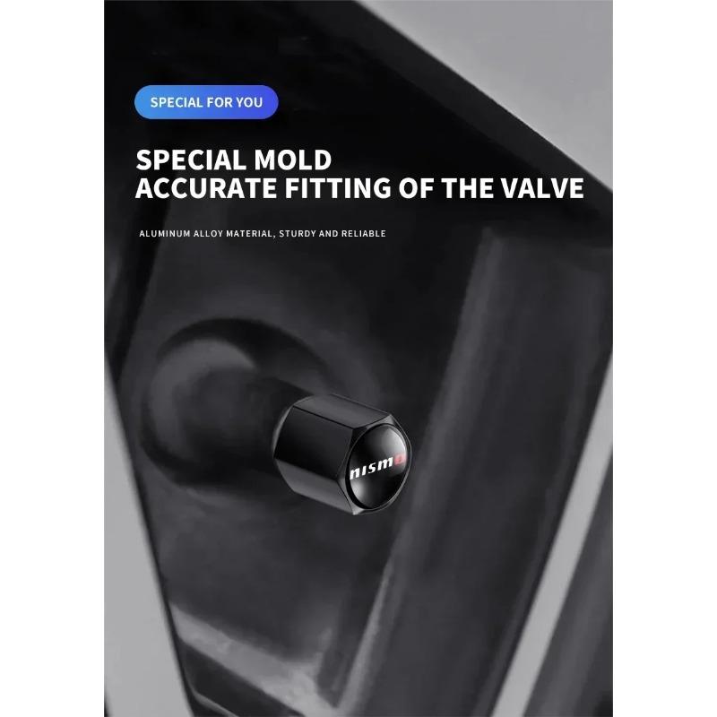 Car Emblem Stainless Steel Wheel Tire Valve Stem Caps Keychain for NISMO Nissans Tiida Teana Skyline Juke X-trail Almera Qashqai