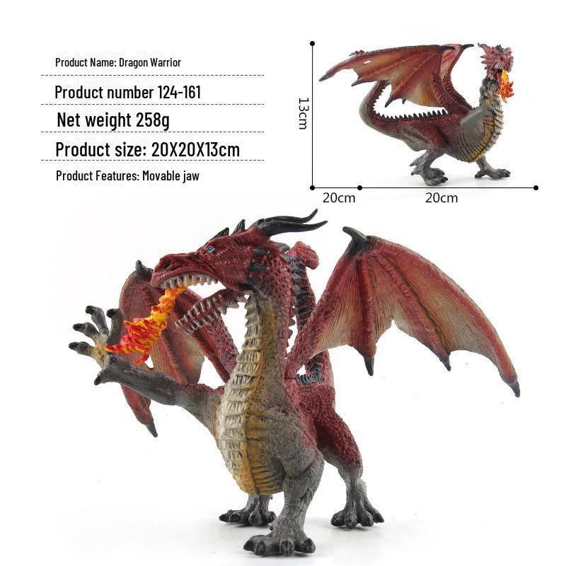 Warcraft Dragon Model Toy: Fire Rock & Stone Dragon, Movable Jaw, Dinosaur Ornament