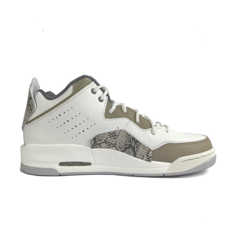 Jordan Courtside 23 Cushioning Slip Resistant Mid top Vintage Basketball Shoes Men's Gray Brown HQ1192-101(Team352-)