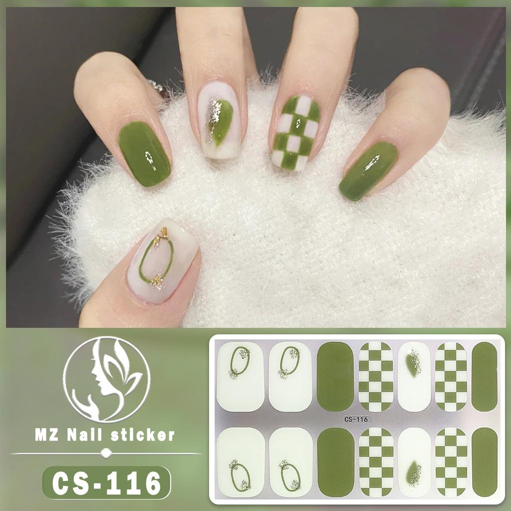CS Waterproof No-Cure Gel Nail Wraps, Full Cover Contrast Color Tiger Head Pattern Nail Stickers, Nail Patch Films