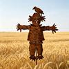 Metal Scarecrow Garden Stake, 27.36 Inches Rusty Scarecrow Yard Art Stake, Farmhouse Yard Sign with Stake, Rustic Outdoor Decoration for Lawn