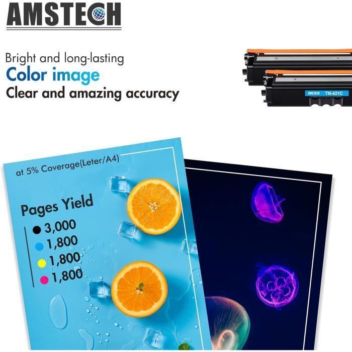 Cartouches de toner - Brother - TN 421 - Pack de 4 - Non originale - 3000 pages (Noir)