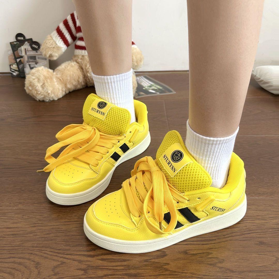 

Student bread shoes dopamine autumn new couple casual versatile breathable student board shoes 40 жовтий