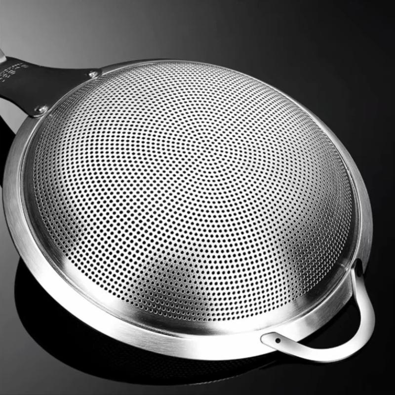 304 Stainless Steel Strainer Filter Spoon Long Handle Fine Mesh Filter Spoon Fat Skimmer Spoon Food Grade Heat Resistant