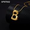 Personalized Gold-Plated Titanium Letter Necklace for Women - Fashionable Clavicle Chain Jewelry
