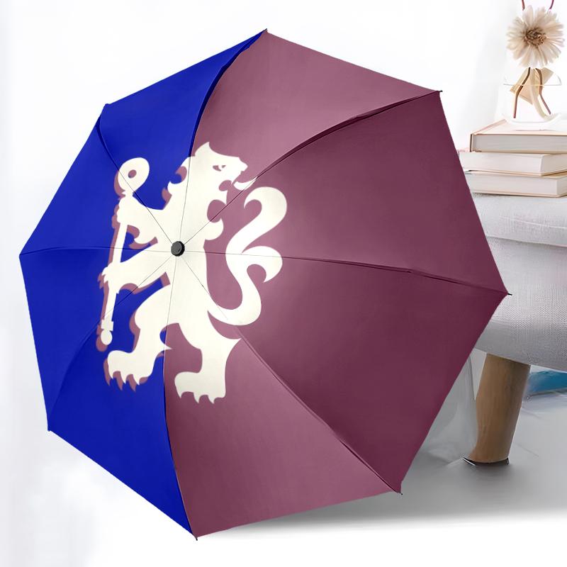 1pc Sturdy 8-Bone Auto Umbrella, Charleston Battery Football Club Umbrella, Digital Printed, Foldable Umbrella for On-the-Go Outdoor Use
