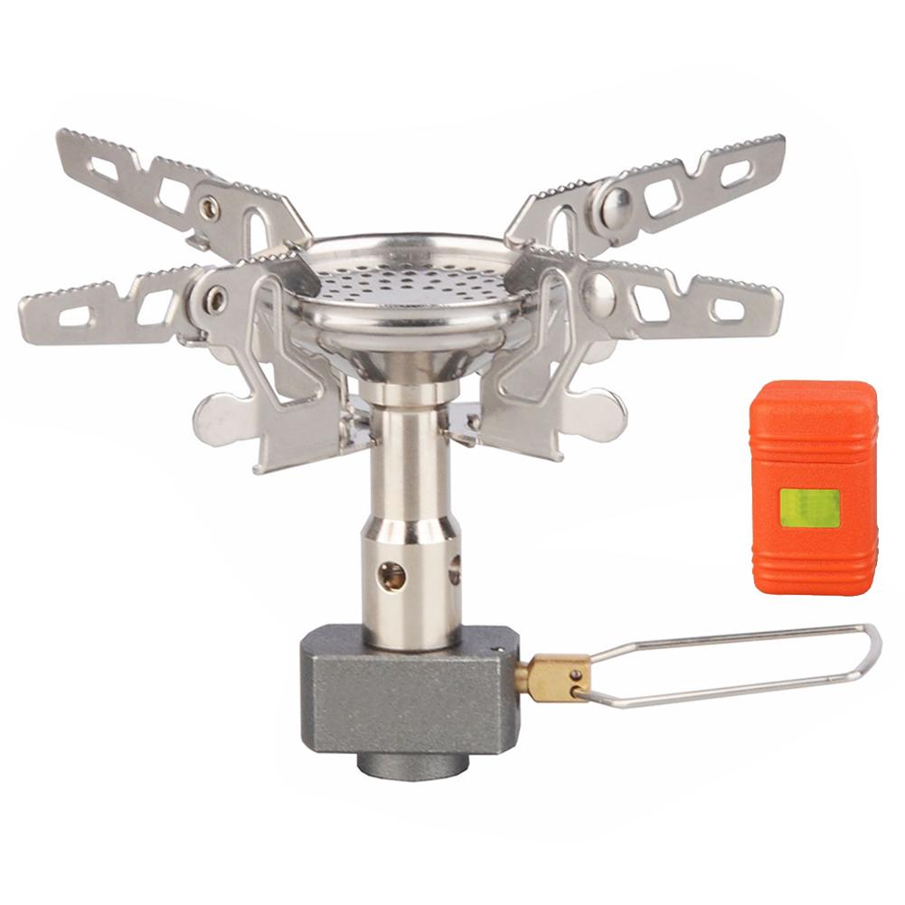 Camp Stove Ultralight Backpacking Stove Stainless Steel Collapsible Stove Burner Aluminum Alloy Ideal for Hiking Outdoor Cooking