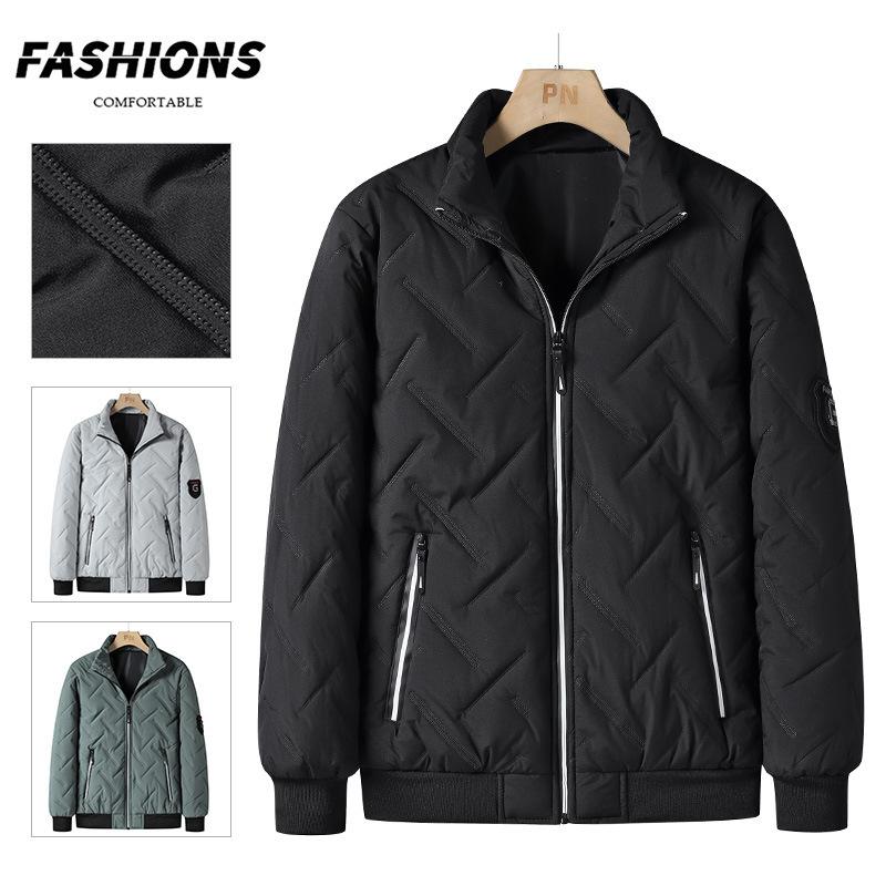 Men's Jacket Autumn and Winter New Men's Cotton-padded Clothes Trendy Short Stand-up Collar Light Feather Cotton Clothes Men