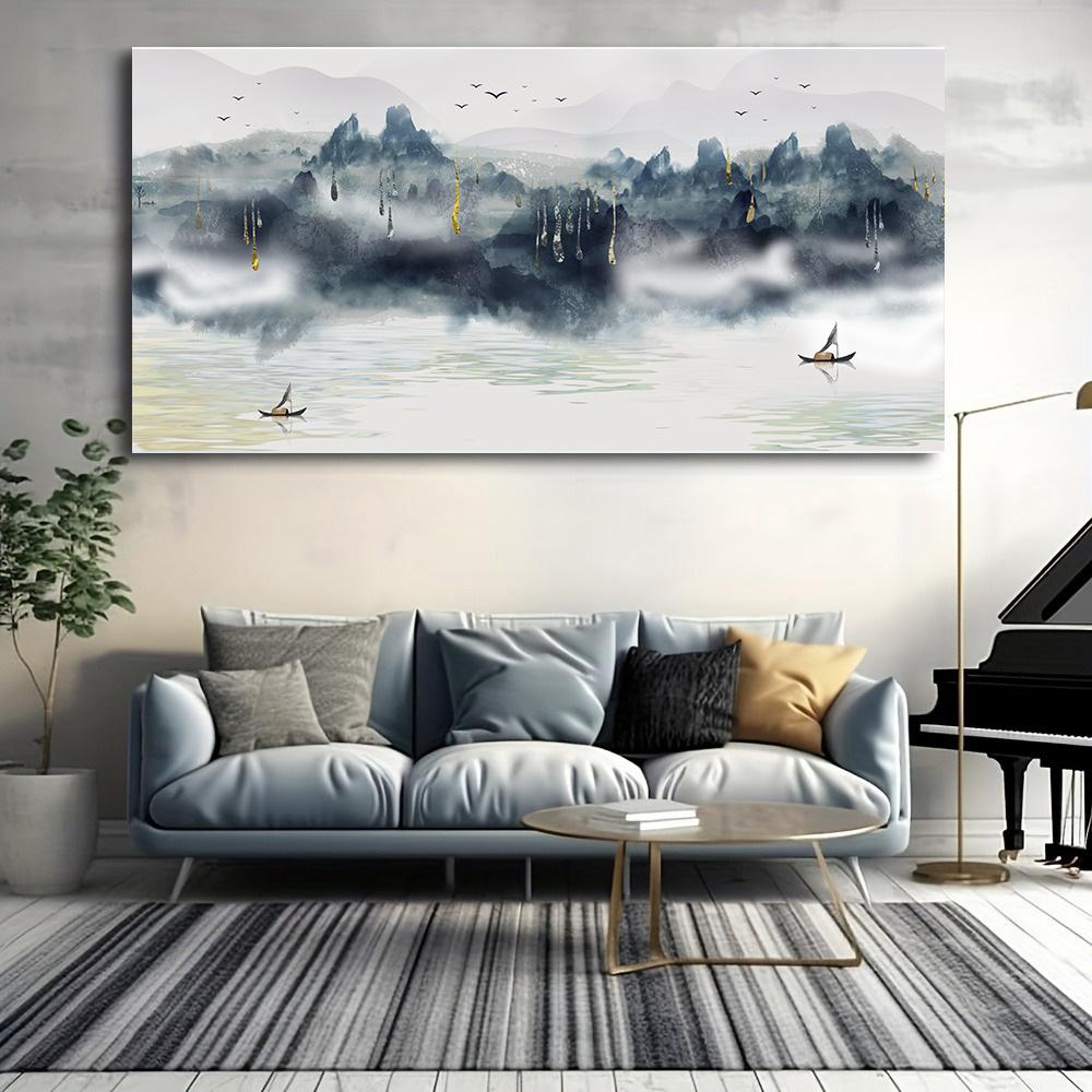 Abstract Mount Watercolor Mountains Poster Canvas Painting Impressionism Wall Art Picture Living Room Home Decor