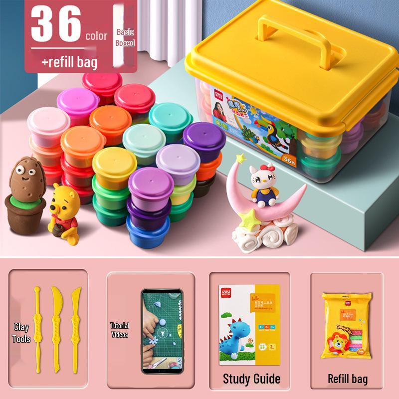 24-Color Food-Grade Playdough for Kids: Safe Light Clay for Kindergarten Modeling