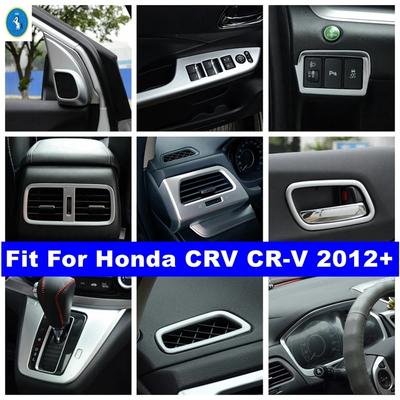 Matte Autoglas-Fensterheberknopf / Säule A Lautsprecher / Armaturenbrett Lüftung AC-Auslass Abdeckung Zierleisten Zubehör für Honda CRV CR-V 2012 - 2016