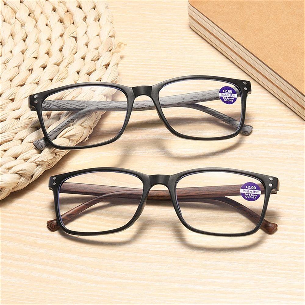 Wood Grain Shape Anti-Uv Blue Ray Reading Glasses Unisex Pc Frame Presbyopic Eyeglasses Far Sight Eyewear Strength +1.00~+4.00