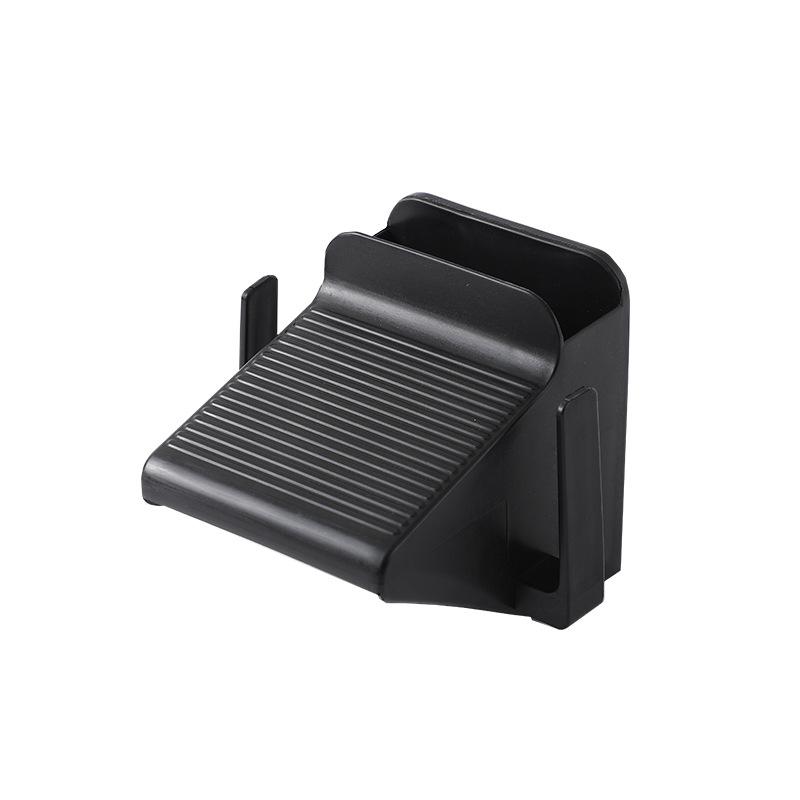 

Подставка для ног в душевой кабине, нескользящая, без сверления, настенная, стойка для тапочек и щетки с хранением, многоразовый поднос для ванной, держатель для хранения чёрный