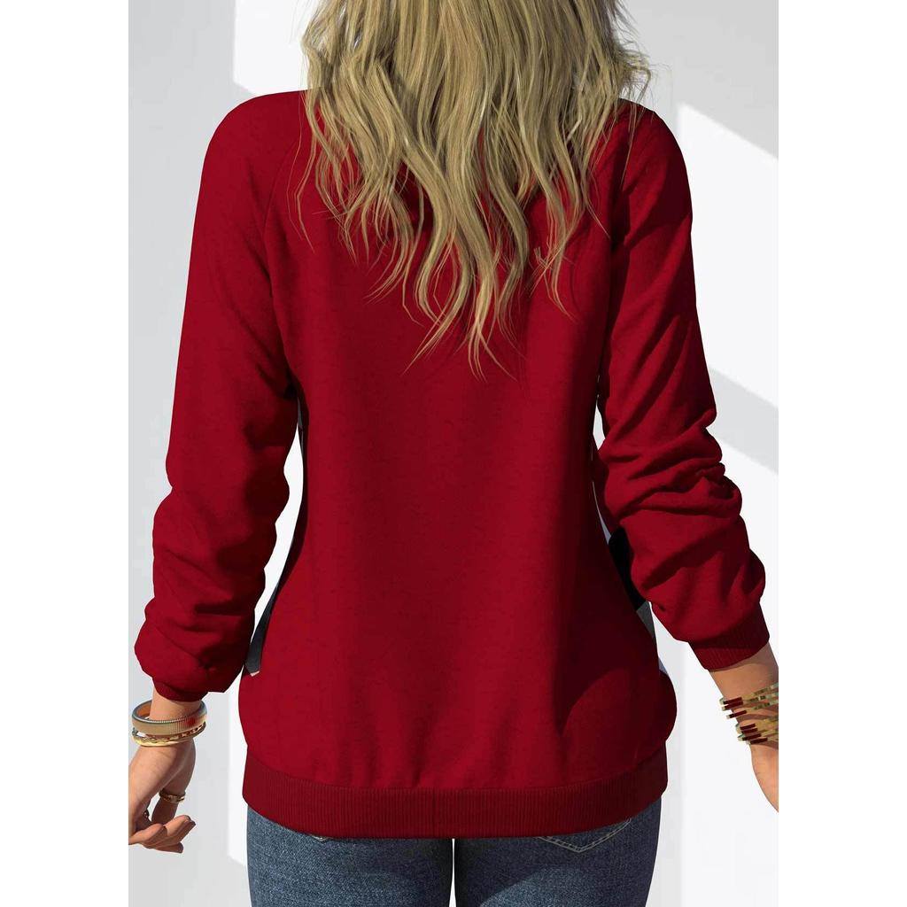 GMXIA Outono Feminino Tie Dye Estampado Top Gola Redonda com Ombro Manga Comprida Casual Solto Guarda