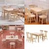 Realistische Details 1/12 Maßstab Puppenhäuser Möbel 5-teiliges Holz Tisch- und Stuhlset