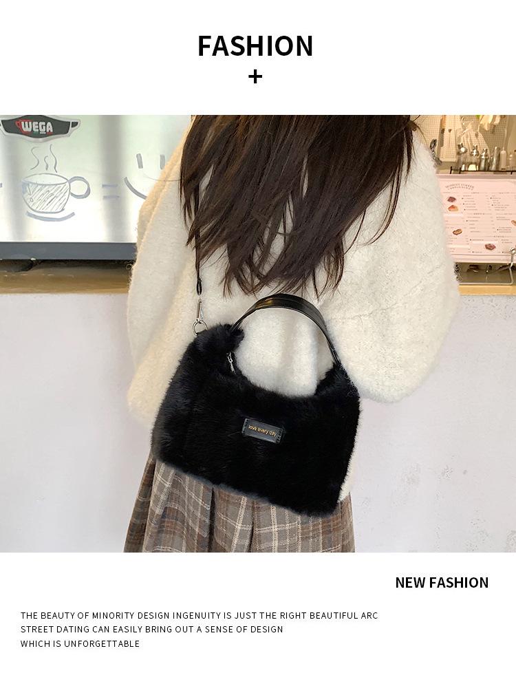 Herbst/Winter Plüsch Damen Trendige Braunbär Schulter- & Umhängetasche