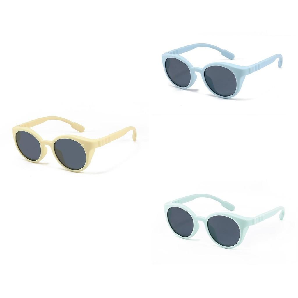 2024 New Trend Kids Polarized Sunglasses Fashion Silicone Round Frame Children's Shades S8293 Uv400
