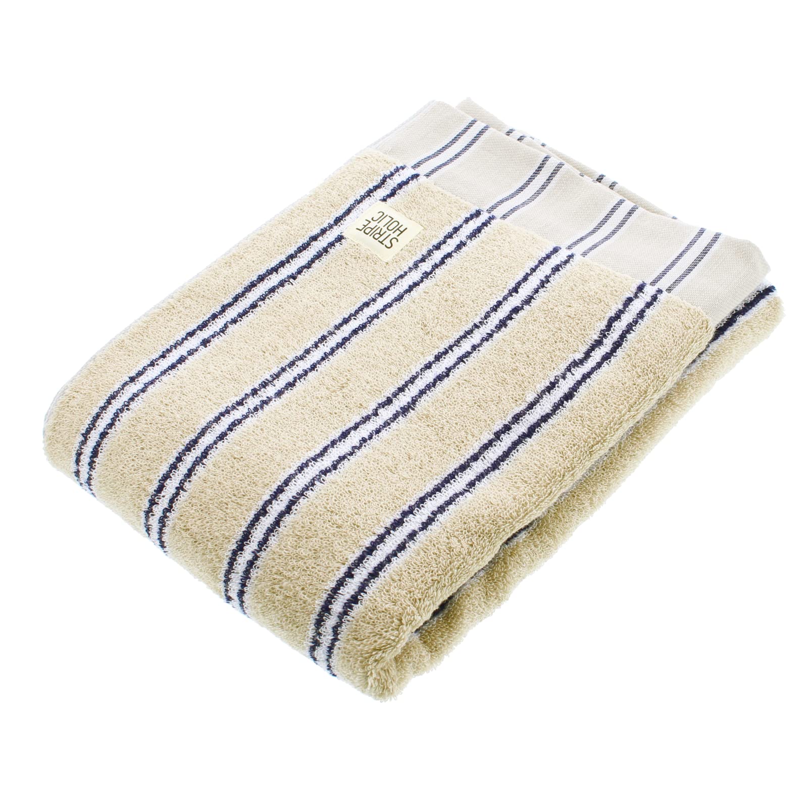 

Tanaka Sangyo Imabari Towel Bath Towel STRIPE HOLIC Made in Japan Beige 60 x 120 cm Approx. бежевый