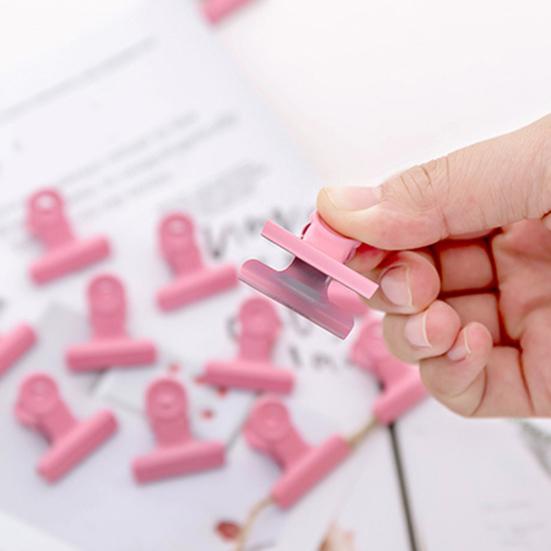 8PCS Binder Clips Round Tail Safety Design Metal Clips Stable Clamping Force Macaron Fresh Color Clips Rust Resistant Office School Supplies