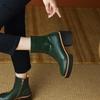 Fashion Autumn Winter Women Boots Round Toe Chunky Heel Women Shoes Solid Ankle Boots Platform Shoes Retro Bullock Chelsea Boots