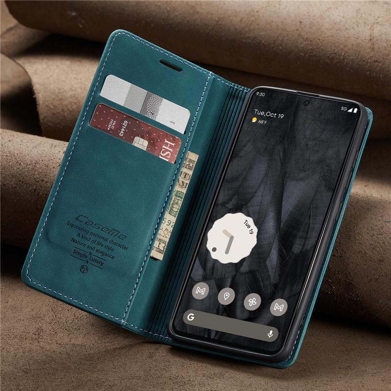 CaseMe Vysoce kvalitní Retro Magnetický Flip Kožený Kryt pro Google Pixel 10A 9 Pro XL 7 6 Pro Peněženkový Kryt Pixel 8A 9a Telefon Coque