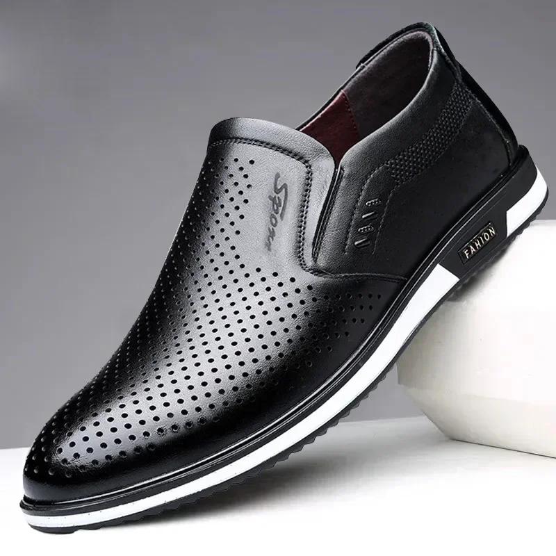 Fashion 2024Leather Shoes for Men Designer Loafers High Quality Adult Moccasins Men Driving Shoes Male Footwear Men's Formal Shoes