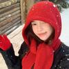 Knitted Scarf Cap Thickened Ear Protection Cap Korean Style Ski Beanie  Cold Weather