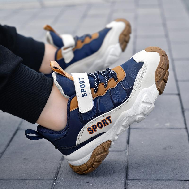 29-39 Boys Shoes Autumn Leather Surface Waterproof Children Sports Shoes Boys Outdoor Dad Sports Shoes