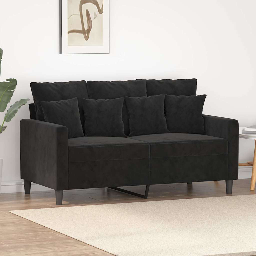 2 Seater Sofa Black 120 Cm Velvet