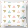 Pink Small Fresh Print Square Pillowcase Home Decoration Car Sofa Cushion Cover (45Cm*45Cm)