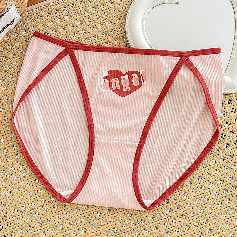 Damska Antybakteryjna Dziewczęca Bielizna Seksowne Majtki z Wysokim Rozcięciem Oddychający Krocze Słodkie Czyste Pragnienie Majtki