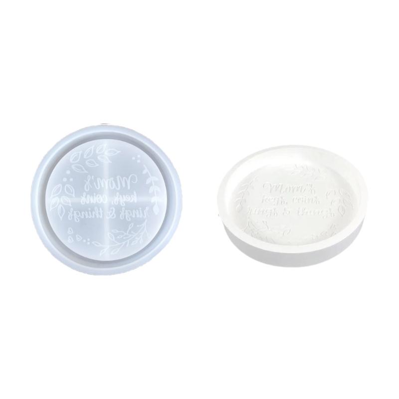 Plateau de rangement, moule en silicone, plaque de présentation de bijoux, moules de dessous de verre ronds/hexagonaux/carrés, moules en résine époxy pour la fête des mères, artisanat