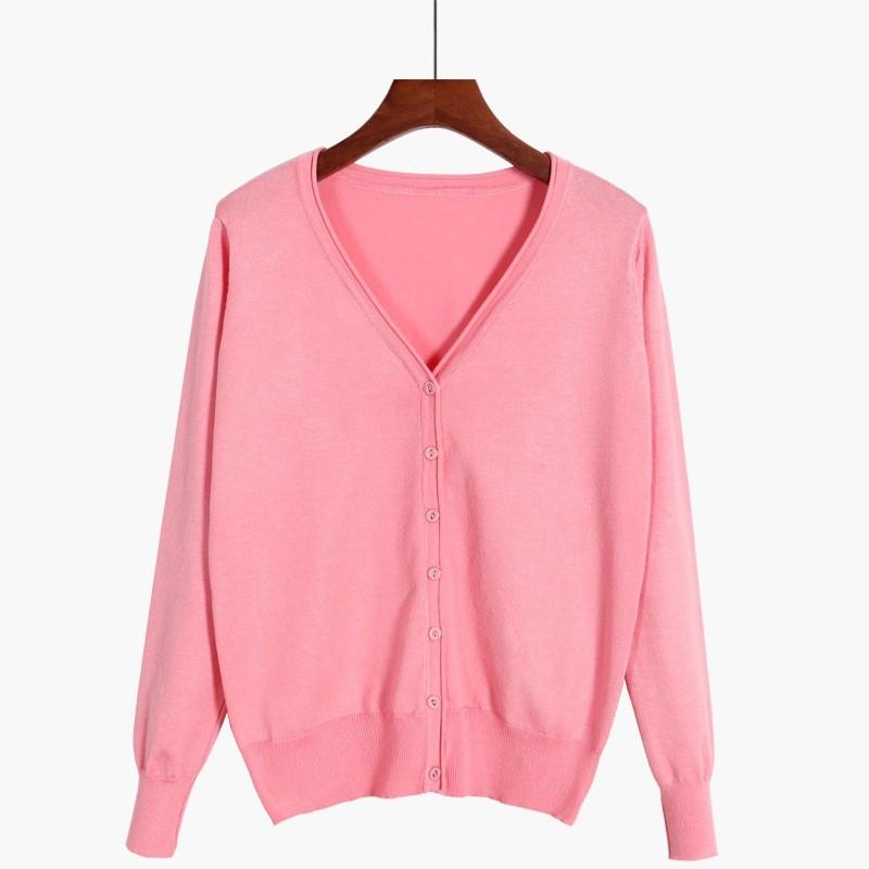 Women's Spring and Fall Cropped Cardigan Clothing Blouses Long Sleeve Korean Knitted Sweater