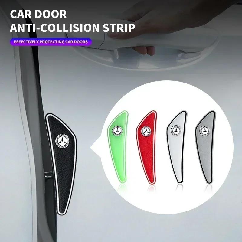 GOX3 4pcs Car Door Bumper Strip Protection Strip for Mercedes Benz AMG A B R G Class GLK GLA CLA GLB GLC C200 W176 Accessories