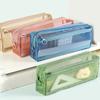 Clear Pencil Case Double Layers Mesh Pencil Pouch Mesh Bag Large Capacity Pen Bag Back To School Supplies for Girl