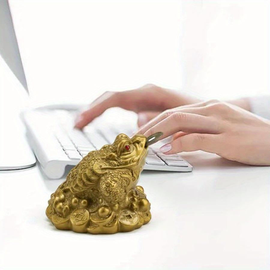 Rana portafortuna Feng Shui, rospo rana cinese di buon auspicio per la ricchezza, ornamento per scrivania di casa, gioiello per la ricchezza