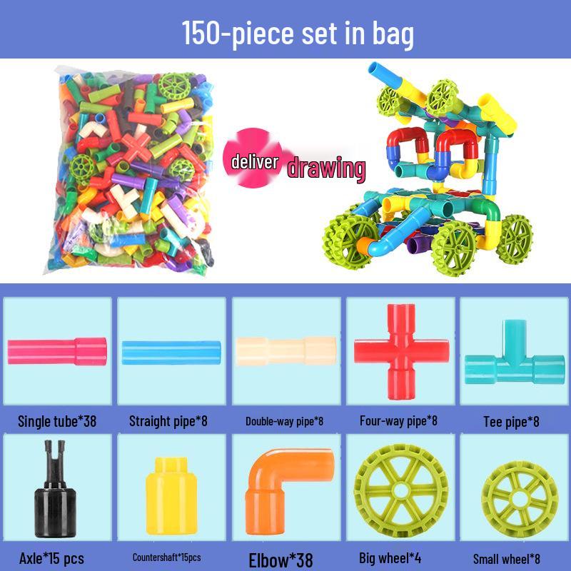 Children's Assembly Water Pipe Building Blocks - Educational DIY Toy for Ages 3+