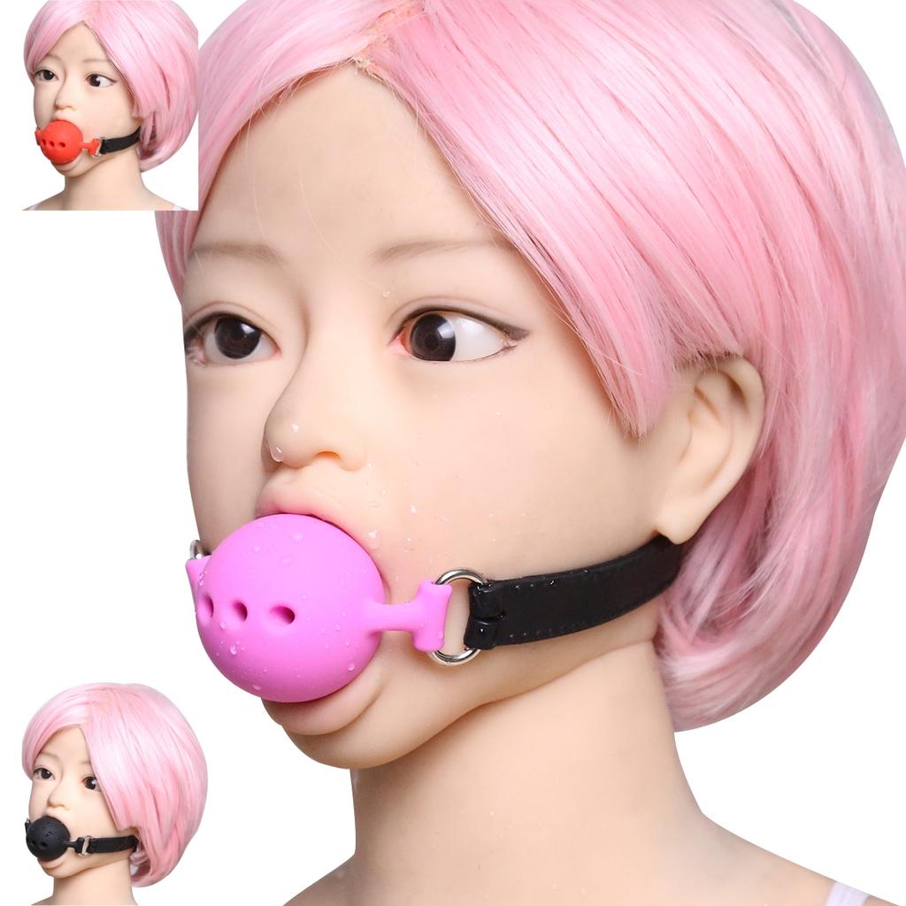 VaHppy Gags Black/Red/Pink PU Belt Silicone Balls 3.5/4.5/5cm SM Sex Toys Gagging Drooling Couple Bondage Games Adult Products
