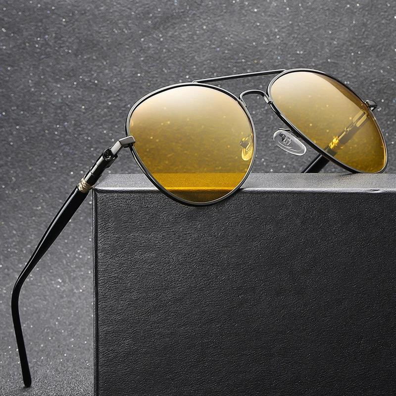 

Солнцезащитные очки Pilot Night Vision Polarized для мужчин и женщин, классические винтажные модные дизайнерские желтые солнцезащитные очки для вождения и рыбалки