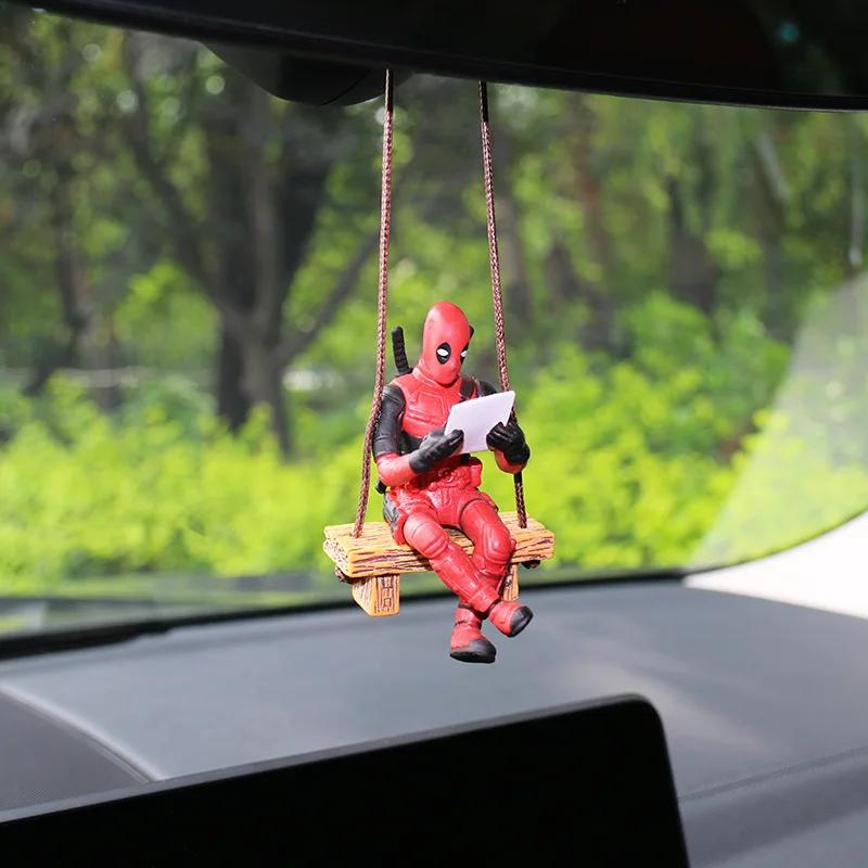 Marvel Deadpool pendent de rétroviseur de voiture pendent de voiture Deadpool jouet miniature figurine d'action cadeau de Noël