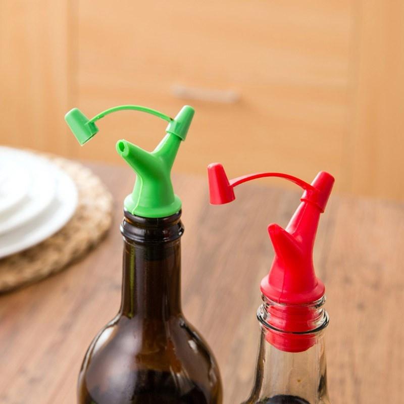 New 1Pcs Double Deflector Liquid Nozzle Soy Oil Bottle Mouth Stopper Wine Stopper