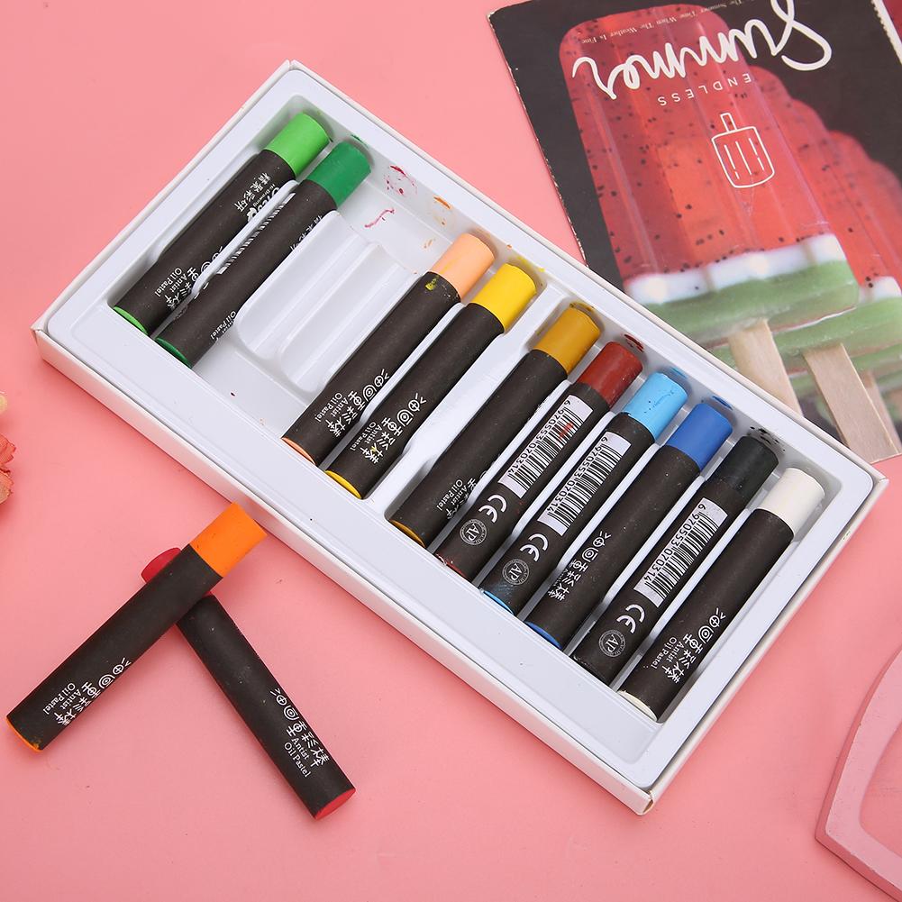 Oil Pastel Round Crayon Painting Stick Drawing Pen Children Stationery Art Supplies 12 Colors