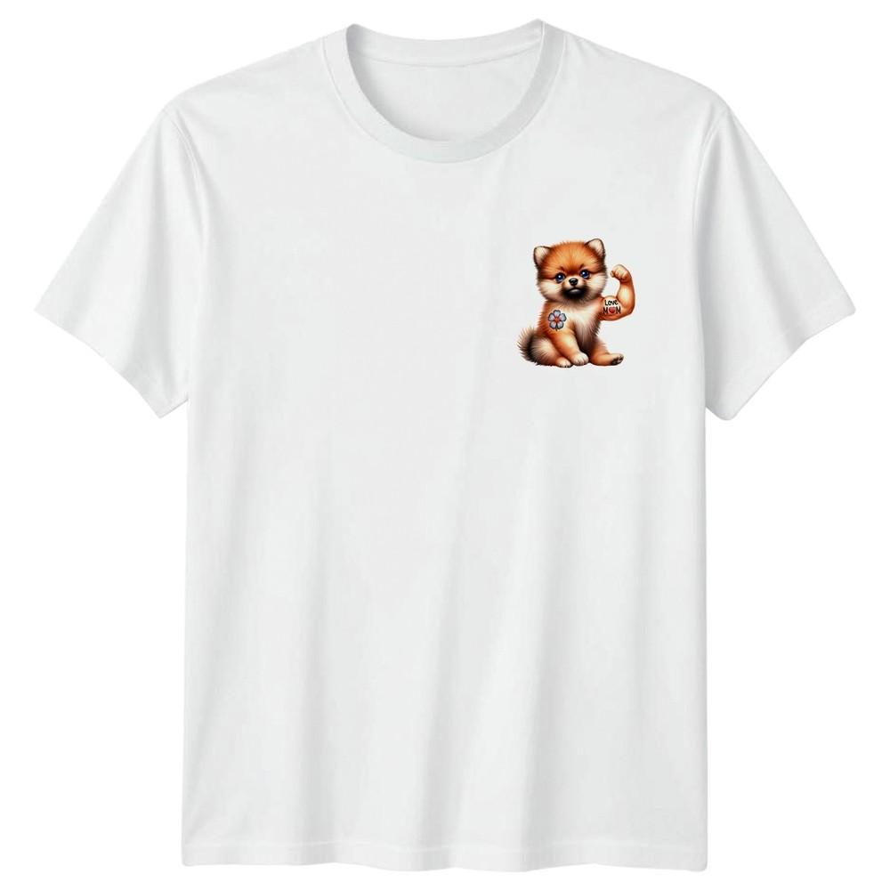 Love Mom Pomeranian Puppy Motherhood Family Unisexs Unisexs Graphic Tee Top S