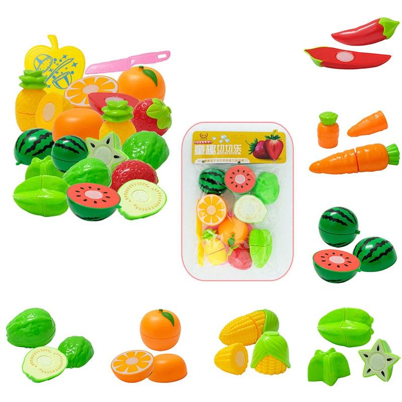 Vibrant Kid Pretend Role Play Kitchen Fruit Vegetable Food Toy Cutting Set Children Gift