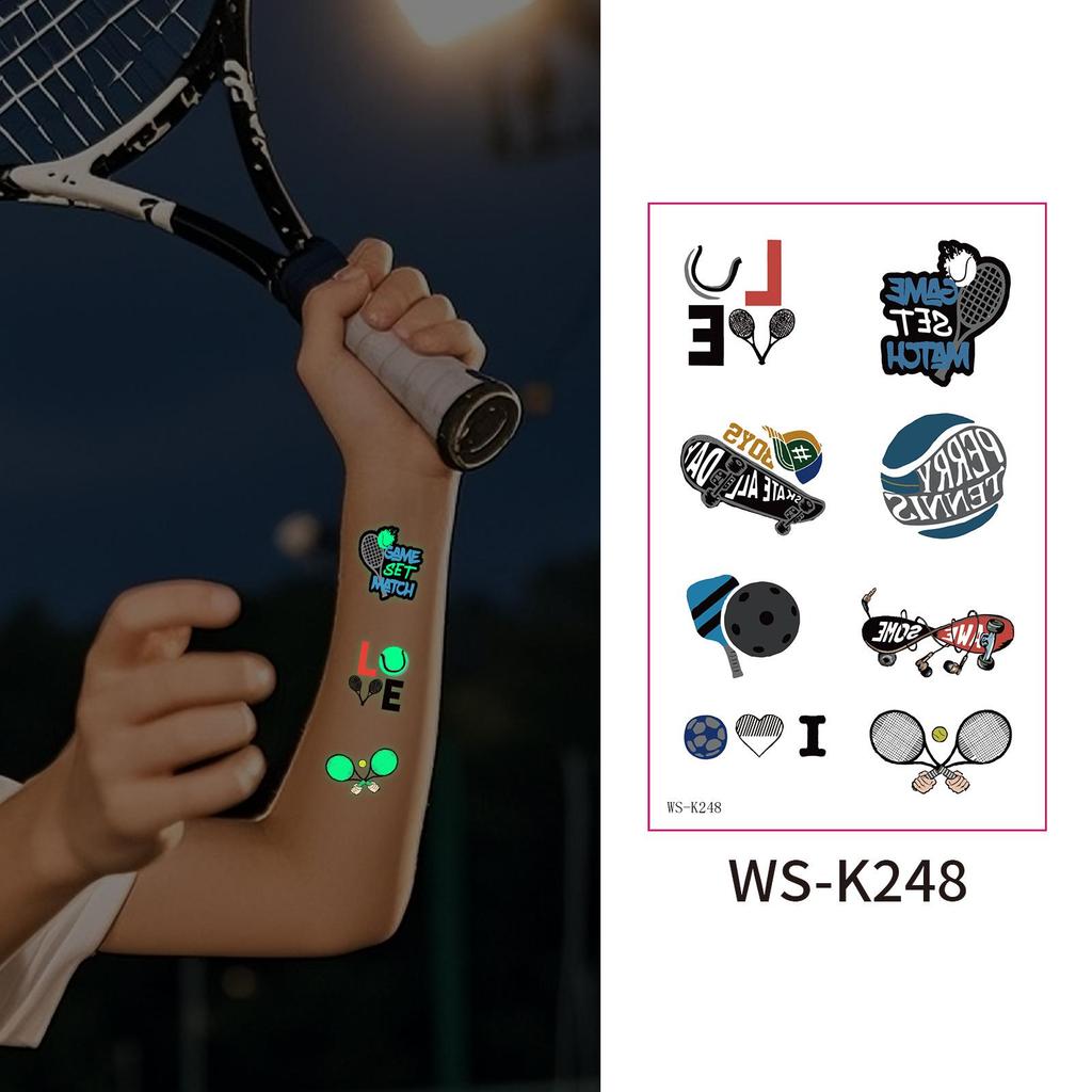 Luminous Waterproof Sport Tattoo Stickers for Night Workouts – Temporary Glow Arm & Face Stickers