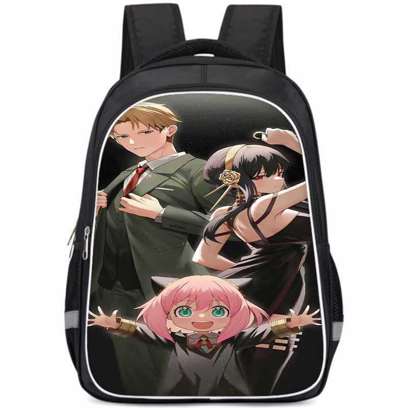 Geräumiger Spy Family Rucksack für Kinder Leichte Oxford-Stoff Schultasche