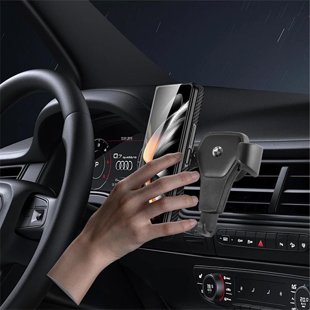 Auto Emblem Gravity Car Mount GPS Mobile Phone Holder Vent Clip Accessories For BMW E46 E90 E60 F10 F30 E39 X1 X2 X3 X5 X4 X6 X7