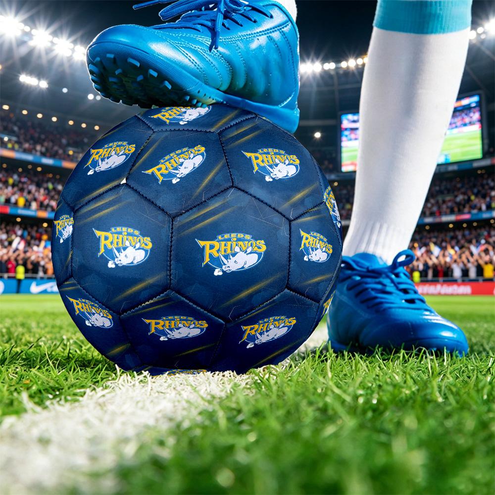 Leeds Rhinos Size 5 Sports Training Ball Shock Absorbing Durable Ball For Match Daily Practice Outdoor Activities